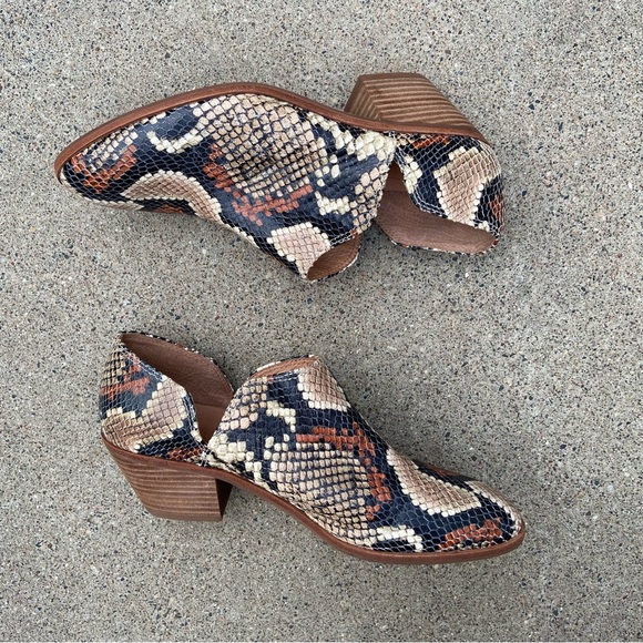 Madewell Gloria Snakeskin Print Pattern Ankle Booties Size 7 - Picture 13 of 14